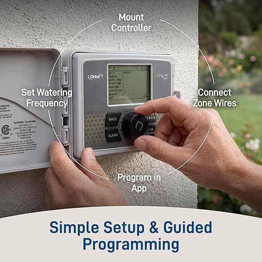 Orbit B-hyve Smart Indoor/Outdoor Sprinkler Controller - 12-Zone - App Controlled Smart Controller with Custom Irrigation Schedules - Weatherproof Multi-Zone Sprinkler System - 57950