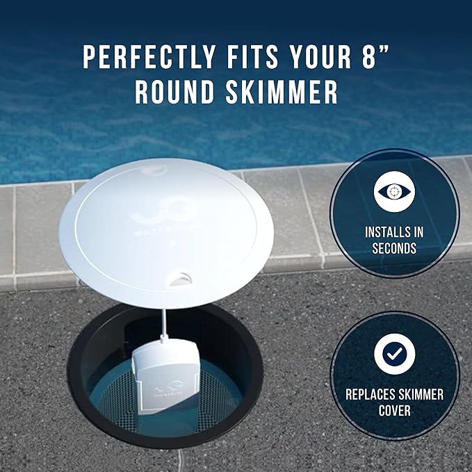 WaterGuru - Sense Skimmer Adapter - Smart Pool Monitor - Chlorine & pH Meter - Pool Water Tester - Monitor Pool Chemicals (8” Round Skimmer Adapter)