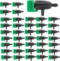 50 Pcs Adjustable Water Flow Irrigation Dripper, 360 Degree Rotatable Drip Emitters Irrigation System Drippers for 1/4 Inch Tubing Watering Dripper for Garden Lawn Plants Succulents Flower Irrigation