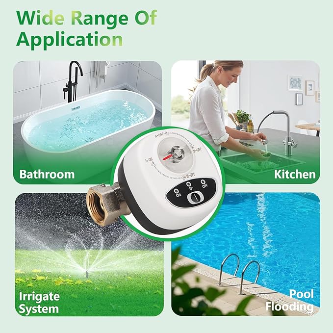 Wengart Smart Valve,USB5VDC,3/4‘’ eWeLink App,2.4GHZ,Control the Opening and Closing of Water Valves and Electric Gas Valves,Compatible with Alexa and Google Assistant