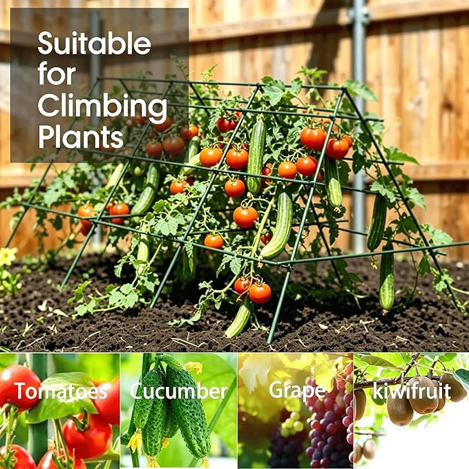 Orgrimmar 26 PCS 48" Garden Stakes 4ft Plastic Coated Climbing Plant Support Stakes Climbing Frame for Tomato Cucumber Eggplant Vine Vegetable (48 Inch)