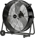 24 Inch Industrial Drum Fan 8800 CFM High Velocity Floor Fan for Garage, Warehouse & Workshop - 3-Speed Heavy Duty Metal Fan with 360° Tilt, Wheels & UL Safety Listed