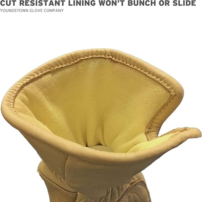 Youngstown Glove FR Ultimate Leather Utility Winter Work Gloves - Kevlar Lined - Cut, Puncture, Flame Resistant, Arc Rated - Tan, Small