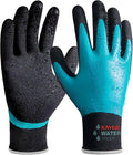 KAYGO Waterproof Work Gloves for Men and Women, Rubber Coated Non-slip Working Gloves for Garden, Outdoor Construction,KG150, Blue, XL