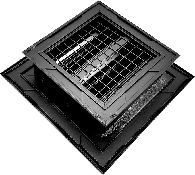 HVAC Premium 6"W x 6"H Aluminum Exterior Gable Louver Vent for Walls & Crawlspace - Weather-Resistant Air Grille with Screen Mesh - Black [Outer Dimensions 7.75"W x 7.75"H]
