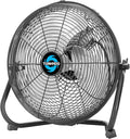Tornado 12 Inch High Velocity Industrial Floor Fan, 3-Speed Heavy-Duty Metal Fan, 120° Tilting Head, 6.0 FT Power Cord for Workshop, Warehouse, Garage, Home Use, Black