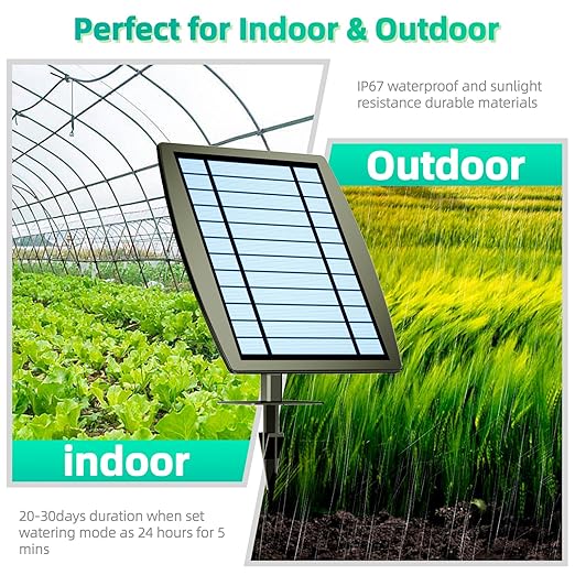 Solar Drip Irrigation System - Supports 20-30 Pots, 12 Timing Modes - Drip Irrigation Kit,Automatic Plant Garden Watering System for Outdoor Plants,Garden, and Potted Plants