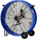30 inch Industrial Drum Fan, 14000 CFM High-Velocity Heavy Duty Floor Fan with 3 Speeds & 5-Inch Wheels for Warehouse, Workshop, Factory & Garage – UL Listed