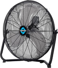 Tornado 18 Inch High Velocity Metal Floor Fan, 3-Speed Powerful Cooling for Industrial, Commercial, and Home Spaces, 120°Tilt, 6.0 FT Cord - UL safety Listed, Black