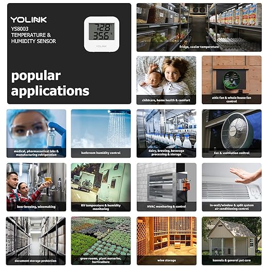 YoLink SpeakerHub & Two Temp/Humidity Sensors Starter Kit – Audio Hub Plays Tones/Sounds, Spoken Messages, Text Messages, LoRa-Powered ¼ Mile Range, Compatible with IFTTT, WiFi Required