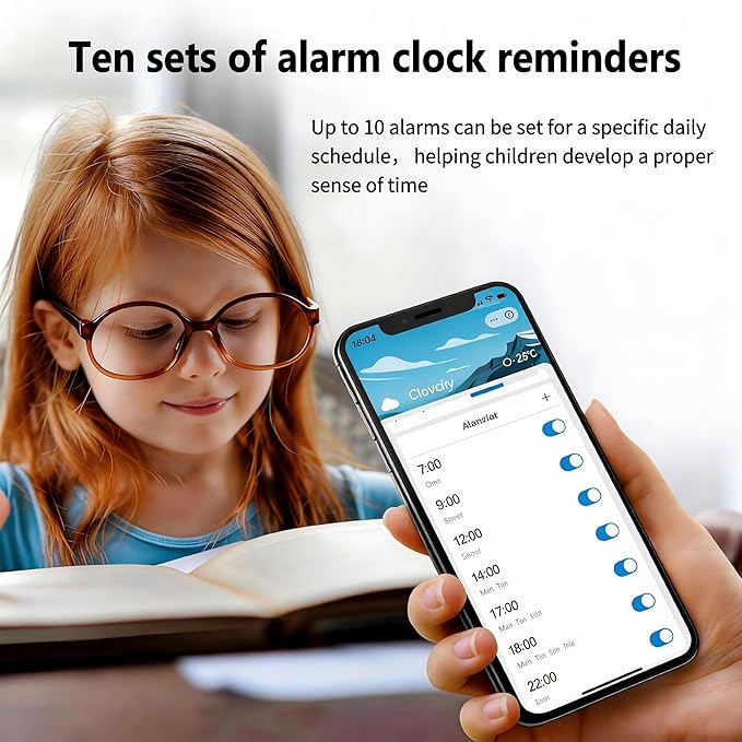Smart WiFi Alarm Clock with Timer, USB 2A+1C Fast Charging, App Remote Control, Digital LED Large Screen Power-Off Countdown Timer, Snooze Alarm, Time, Weather and Temperature Display
