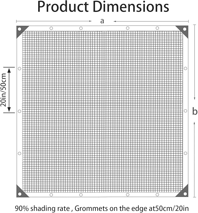 90% Shade Fabric Sun Shade Cloth with Reinforced Grommets, Outdoor Sun Screen Fabric for Outdoor Patio Garden Pergola Cover Canopy 6.5X 25 FT, Dark Green