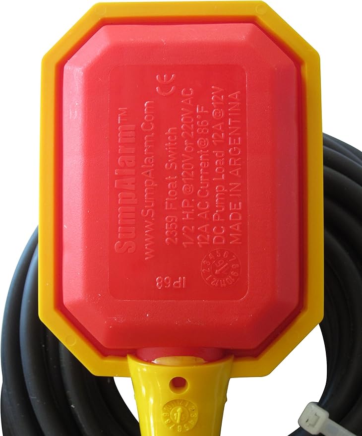 Sump Alarm WiFi Water Sensor, Wireless Sump Pump Alarm with 33ft Float Switch for Indoor/Outdoor Use, Weatherproof Water Detector with Email Alert and Audible Alarm