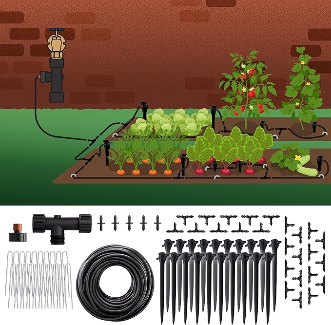 Orbit 91944 Tomato Garden Drip Irrigation System - Complete 10-Plant Watering Kit with Push-Connect Fittings, Water-Saving Design for Vegetables & Garden Boxes