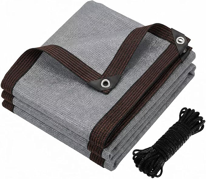 90% Shading Rate 49'x52' Gray Shade Cloth,UV Resistant Durable Mesh Tarp with Grommets&Reinforced Edges, Shade Net Using for Plants Cover, Greenhouse, Dog Kennel, Patio, Chicken House