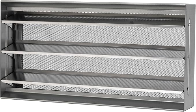 8" x 16" Manual Foundation Vent with Adjustable Louvers for Ventilating Crawl Space Replacement Air Vent for Block & Brick Construction, Aluminum, 73 sq. in. Net Free Vent Area