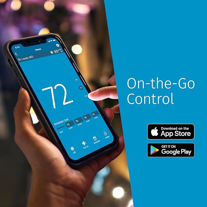 Sensi Touch 2 Smart Thermostat with Touchscreen Color Display, 100 Years of Expertise, Programmable, Wi-Fi, Data Privacy, Easy DIY, Works with Alexa, Energy Star Certified, ST76W, C-Wire Required