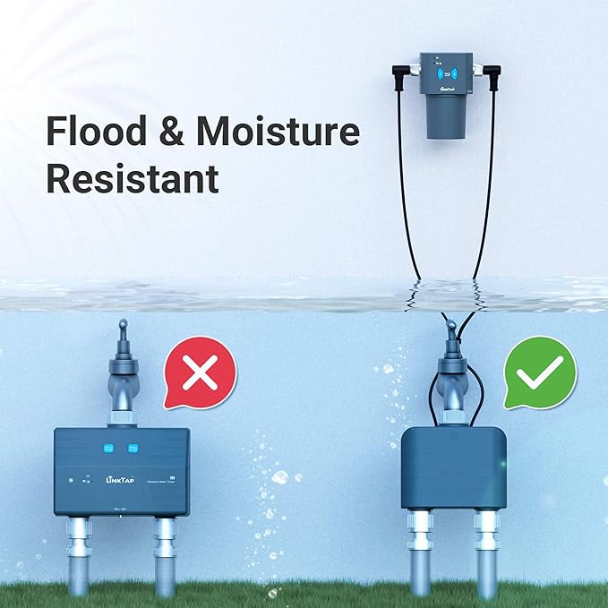 LinkTap T1 Smart 2-Zone Water Timer & Gateway, Built-in Flow Meters, Real-Time Fault Detection & Alerts, Weather Adaptive, Anti-Freeze, Better Range Than WiFi Hose Timer, IP66, Alexa, 2-Year Warranty