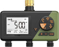 Diivoo Brass 3 Zone Sprinkler Timer, Programmable Hose Timers for Watering 3 Outlet with Large Display, Rain Delay & Manual Mode for Outdoor Automatic Irrigation of Garden, Lawn, Yard