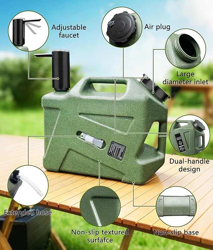 5 Gallon Water Jug with Electric Water Dispenser,BPA Free Leak Proof Camping Water Pump,Type-C Rechargeable Portable Water Container with Spigot for Outdoor Camping, Hiking, Emergency Water Storage