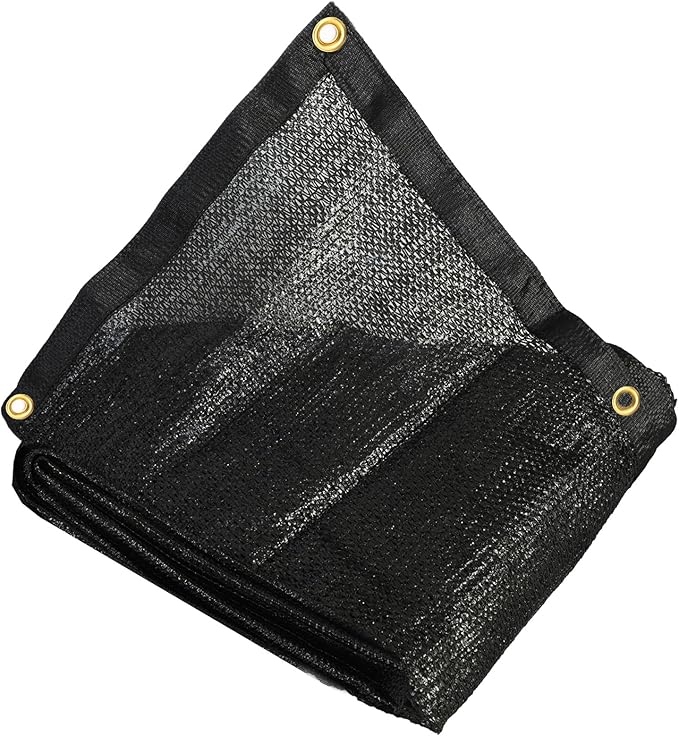 AIMFIKIOR 40% 6 ft X 20 ft Black Shade Cloth, Plant Cover Sun Block Screen Taped Edge with Grommets - for Outdoor Patio Tomatoes Barn Kennel Greenhouse