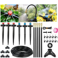 50FT Drip Irrigation System for Garden: Quick Connect PE Tubing Automatic Water Sprinkler Kit Adjustable Misting Part 1/4" Watering Hose for Outdoor Raised Bed Plants Flower Yard Greenhouse