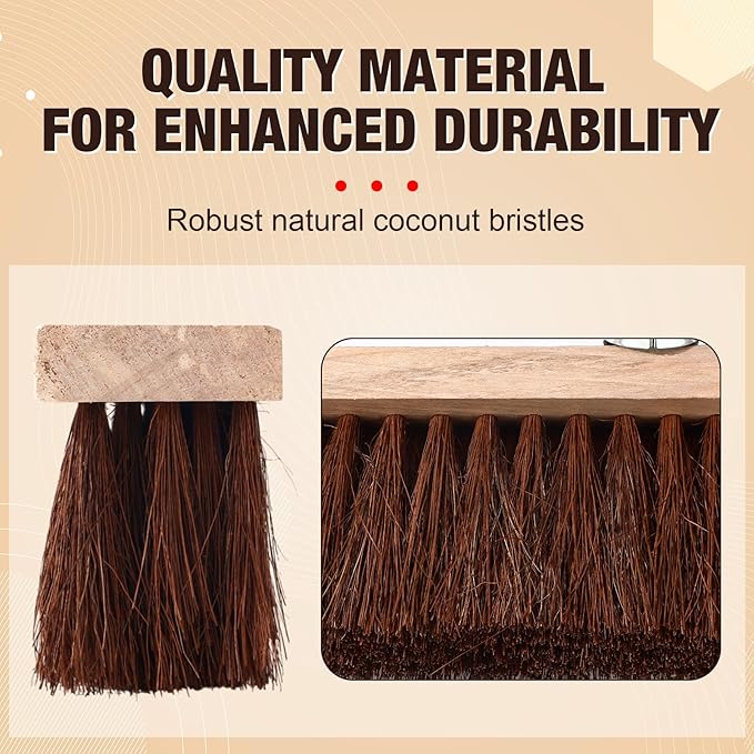Vesici 6 Pcs Scrub Deck Brush Broom Heads Heavy Duty 10.6 x 2.4 Inch Replacement Wide Brooms for Outdoor Concrete Shop Boat Industrial Push Garage Driveway Farmhouse Cleaning Livestock Back Scratcher