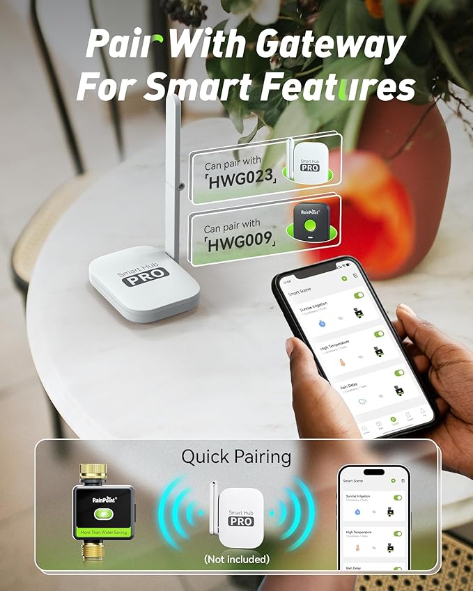RAINPOINT WiFi Hose Timer WiFi Sprinkler Timer Smart Irrigation System for Garden Lawn Yard APP Remote Control