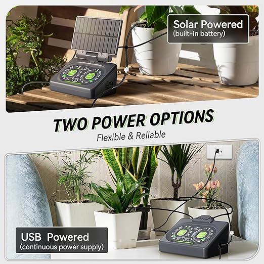 RAINPOINT Smart Drip Irrigation System for Houseplants,WiFi/App Control and Local Control Dual Powered