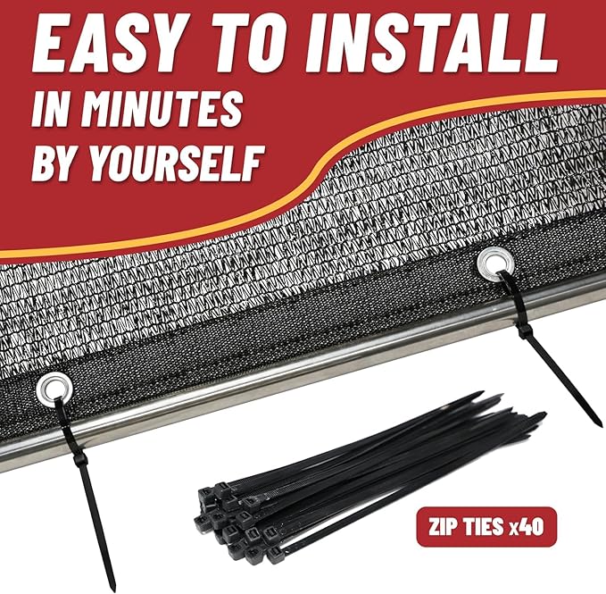 ShadeMart 50% Shade Cloth for Plant, Black 16FT x 16FT Outdoor Shade Tarp, Shade Cover with Upgrade Grommets and Zip Ties, Netting Sunblock Net for Vegetables Flower Garden Greenhouse, We Custom Size