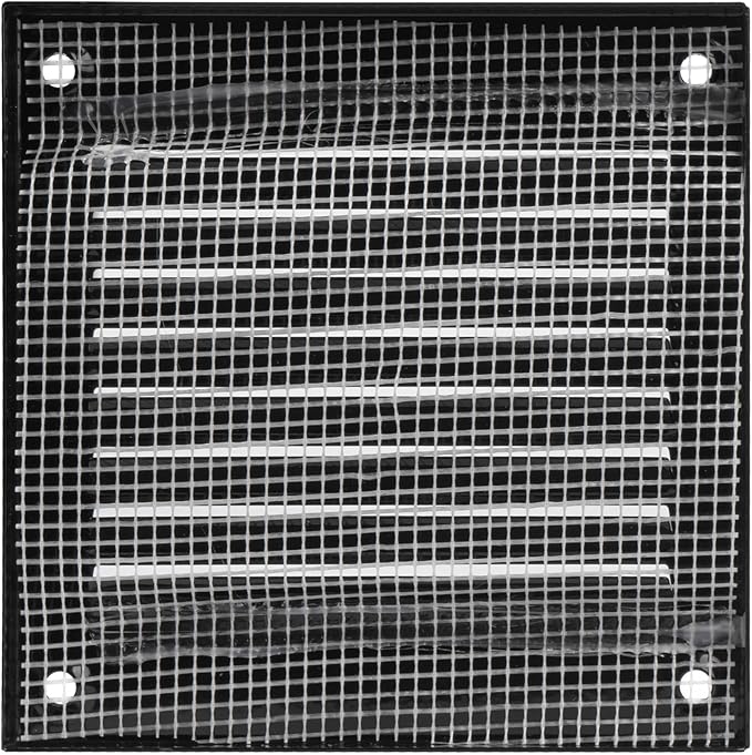 Vent Systems 4'' x 4'' Inch (Overall Dimensions) Pack of 20 - Black - Air Vent Cover Metal Air Return Grill with Built in Guard Screen Mesh - HVAC Vent Duct Cover, Soffit Vent for Indoor & Outdoor