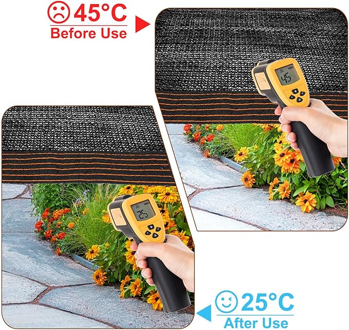 Shade Cloth for Garden, 12 x 18 FT 90% Sun Shade Cloth for Greenhouse, Patio, Plants Cover and Chicken Coops, Pergola Shade Cover Canopy, Mesh Tarp Sun Screens for Patio, Outdoor, Garden - Black
