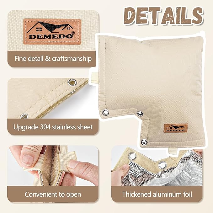 Backflow Preventer Cover, Backflow Pressure Vacuum Breaker Covers for Winter, Insulated Cover Pouch for Irrigation Sprinkler Backflow Valve, Outdoor Faucet Covers for Snow or Sun Exposure – Beige