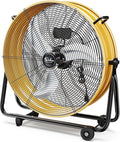 Simple Deluxe 24-Inch Heavy Duty Metal Drum Fan, 3-Speed High Velocity Industrial Floor Fan for Warehouses, Workshops, Factories and Basements