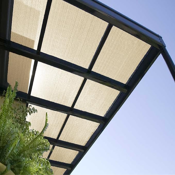 E&K Sunrise 8' x 50' Sun Shade Fabric Roll Outdoor Sun Shade Cloth Pergola Cover for Backyard Garden Patio Deck Greenhouse (Beige)