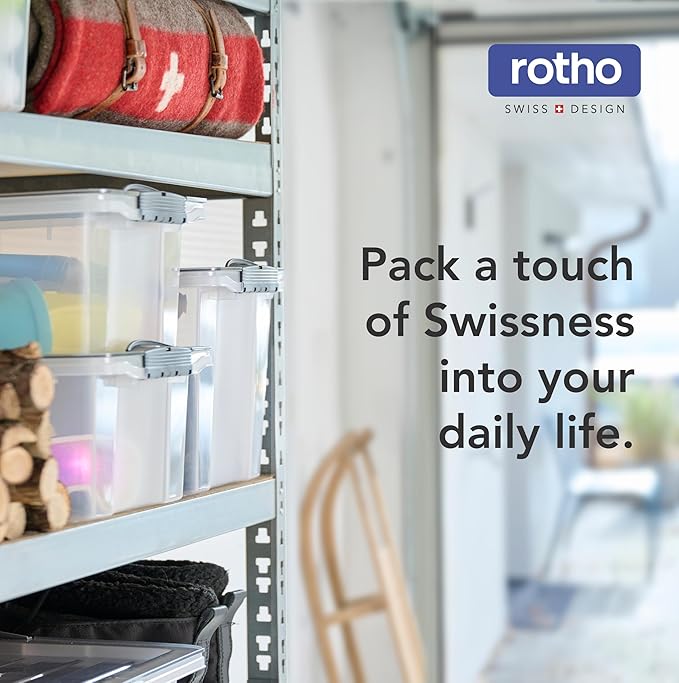 Rotho, Evo Total Protection, storage box 11 l with lid, Plastic (PP) BPA-free, anthracite/red, 11l (39,3 x 28,3 x 16,0 cm)