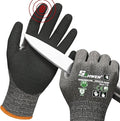 Schwer ProGuard Highest Level Cut Resistant Work Gloves PR3326 for Extreme Protection，ANSI A9 Cut Gloves with Reinforced Thumb, Non Slip, Breathable, Durable, Touch-screen, Black 1 Pair（S）