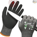 Schwer ANSI A9 High Level Cut Resistant Gloves, Black 2 Pairs（S）