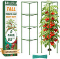 ZeeDix 65 Inch Tall Tomato Cages for Garden, 2 Pack Heavy Duty Large Plant Support Stakes for Heavy Climbing Vegetables, Adjustable Tomato Trellis for Pots & Outdoor Raised Garden Beds