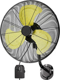 Uthfy 20" Wall Mount Fan,7200CFM High Velocity Wall Fan with 3-Speed,Outdoor Heavy Duty Industrial Oscillating Fan,Ideal for Patio,Garage,Shop,Warehouse,Factory,Greenhouse,Commercial,Porch,Indoor