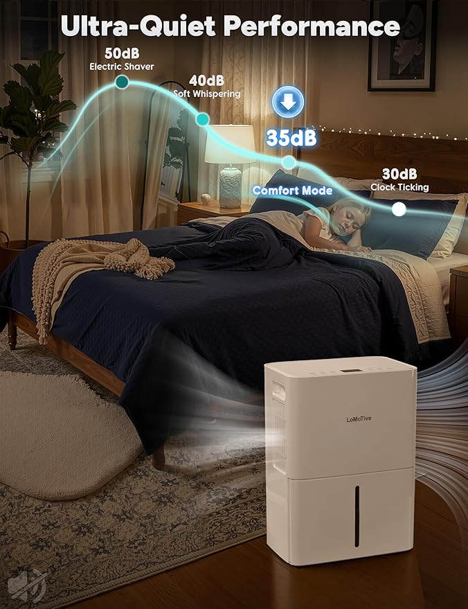 34 Pint Dehumidifier for Home up to 2500 Sq.Ft, Smart WiFi Dehumidifier with App & Voice Control, Dehumidifier with Drain Hose, Auto Defrost, 24H Timer, Quiet for Bedroom Basement Bathroom RV