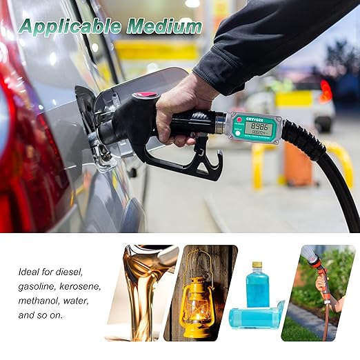 2 Inch NPT Digital Reset Flow Meter, 15.8-132 GPM Inline Fuel Turbine Flowmeter with LCD Display for Water, Diesel, Gas Oil, Gasoline, and Other Liquids - Supports Gallon, QTS, PTS, L, m³