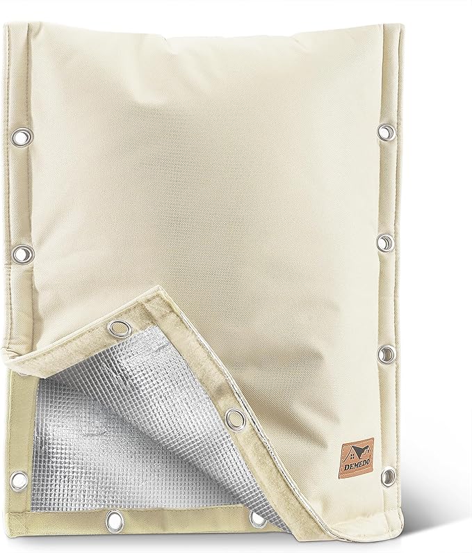 Backflow Preventer Insulation Cover - 3 Way Opening Pipe Insulation Cover for Irrigation Valve, Sprinkler Cover for Outside - Winter Freeze Protection Backflow Cover - 16" W x 20" H, Beige