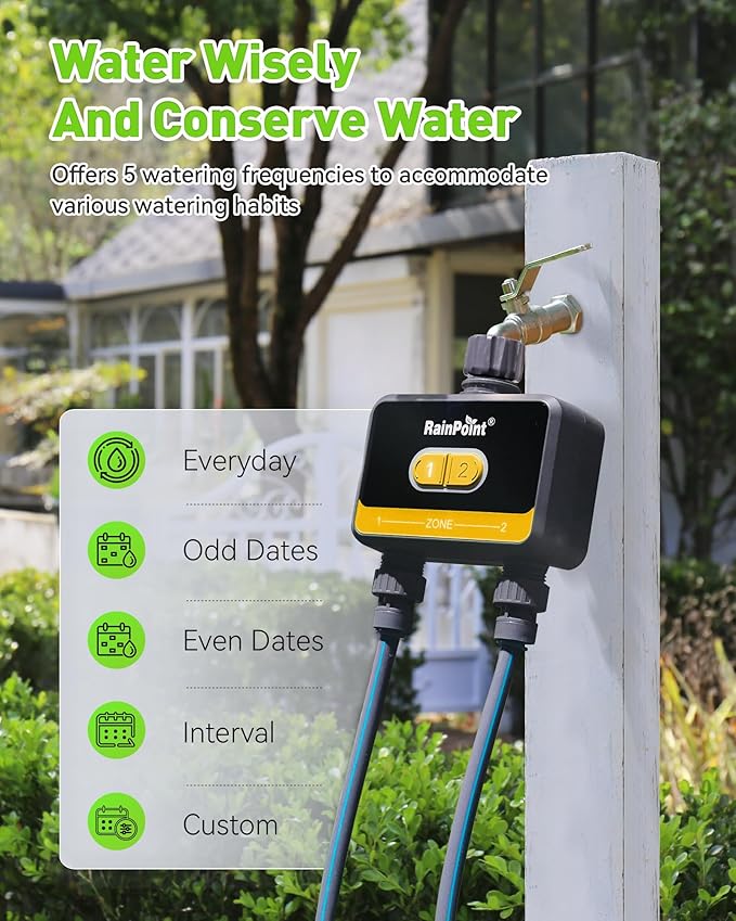 RainPoint WiFi Water Timer for Garden Hose,Yellow