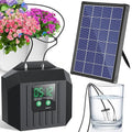 NFESOLAR 4W Solar Powered Automatic Drip Irrigation Kit with LCD Timer, Customizable Watering Duration 1–30min & Interval 3h–7d, Solar Irrigation System for 15 Potted Plants, Garden, Patio, Vacation