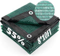 Cool Area 55% Sun Shade Cloth Mesh Tarp with Grommets for Plant Cover 8x10ft Patio Canopy Garden Pergola Greenhouse Car Barn Kennel Dark Green
