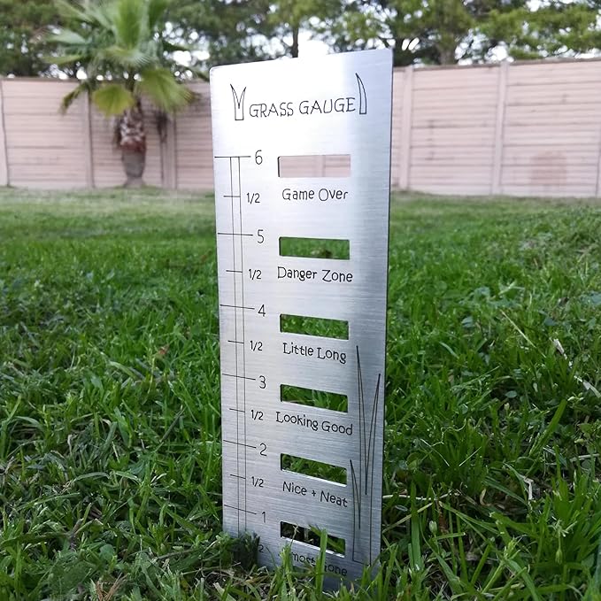 The Original Grass Gauge - Lawn Measuring Ruler Tool - Made in USA - Stainless Steel or Gag for Dads!