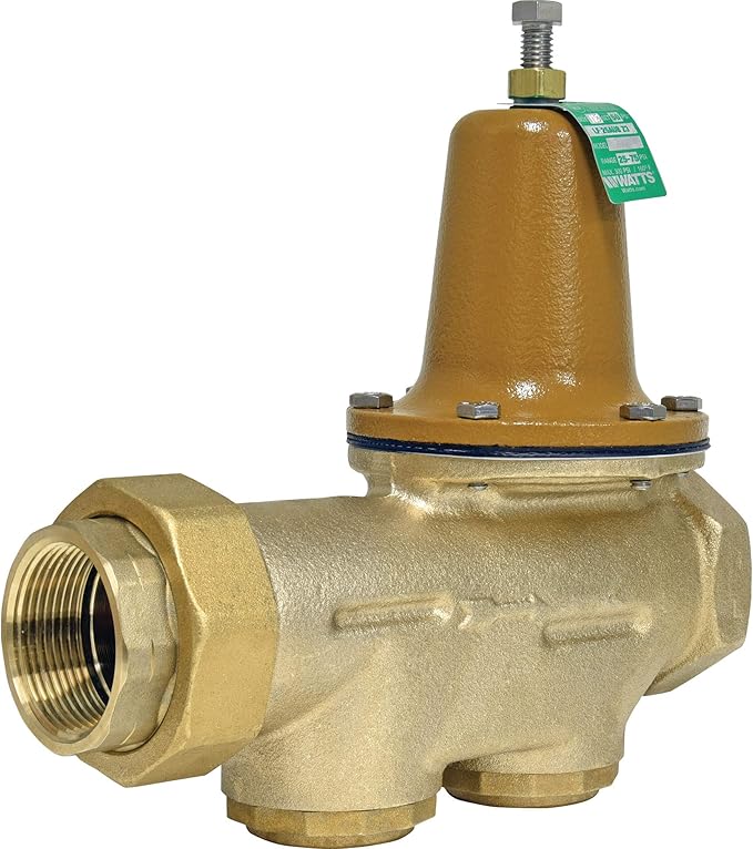 Watts LF25AUB-Z3 Series 1-1/2" Lead-Free Cast Copper Silicon Alloy Water Pressure Reducing Valve, NPT Female Union x NPT Female Outlet, Polymer Seat, Adjustable Pressure 25 to 75 psi, Maximum 300 psi