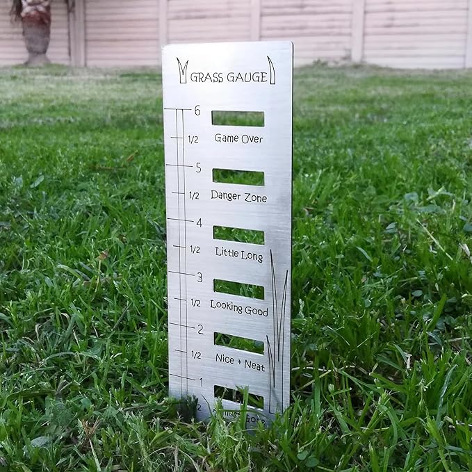 The Original Grass Gauge - Lawn Measuring Ruler Tool - Made in USA - Stainless Steel or Gag for Dads!