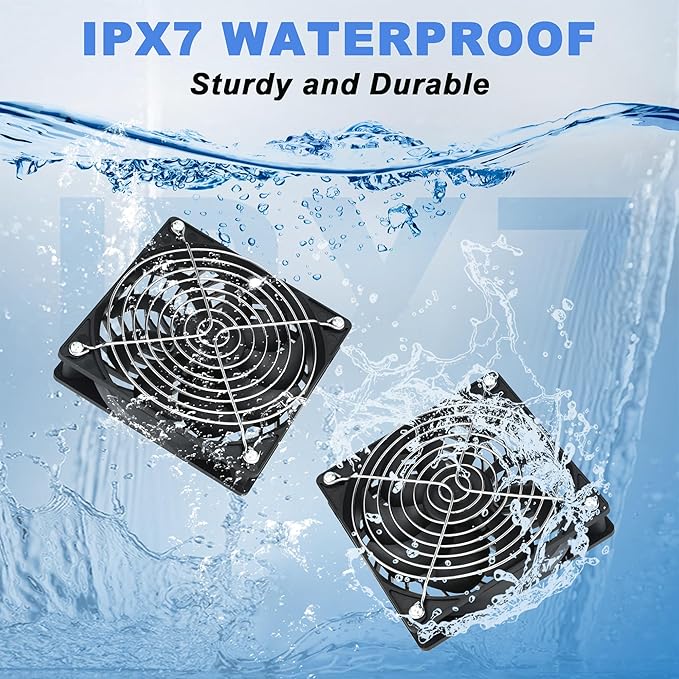 Solar Powered Fan, 30W Large Solar Fan Exhaust Dual Exhaust Fan, Equipped with Two IPX7 Waterproof Fans, Suitable for air Ventilation & Circulation in Chicken Coops, Greenhouses, Sheds, Pet Houses